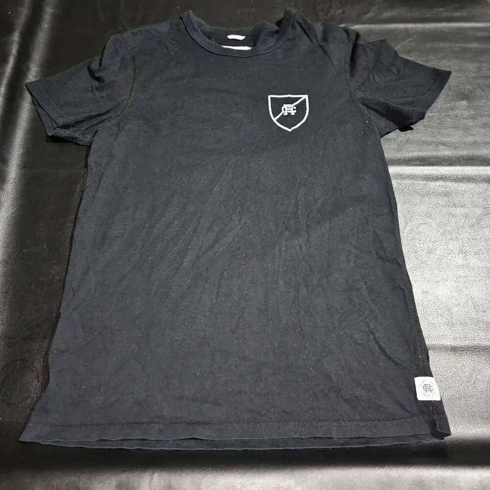 Reigning Champ Mens Black Jersey Shield Logo Tshirt‎ Small